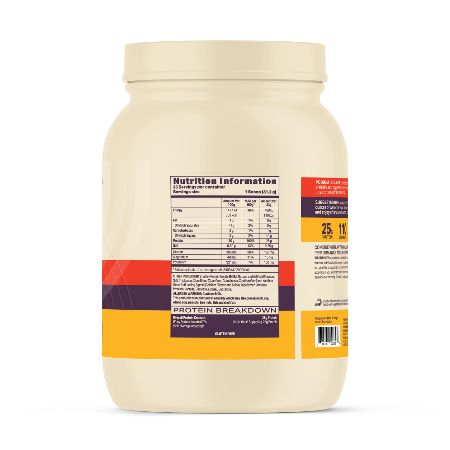 PODIUM® Athlete Isolate Whey Protein Vanilla Buttercream